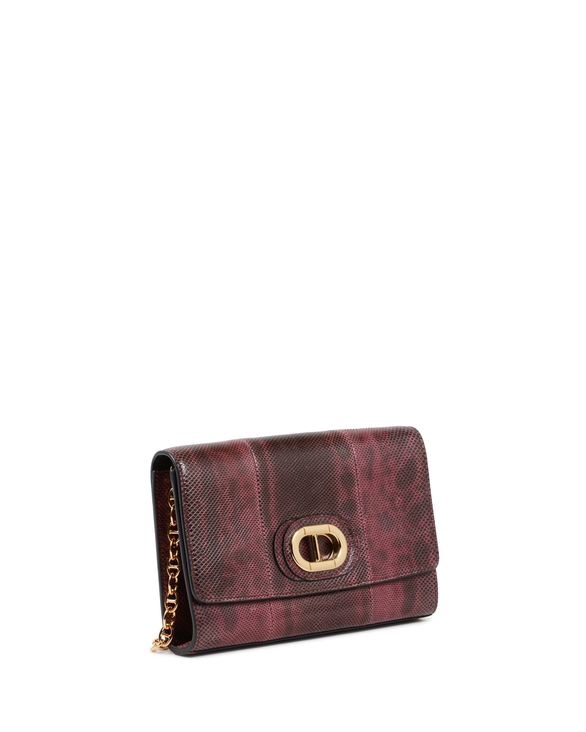 PB03 CLUTCH SMALL PITONE BORDEAUX BLACK